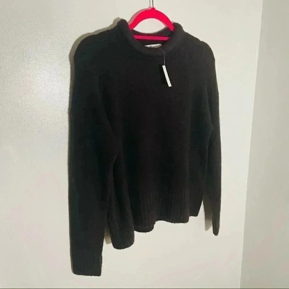 NEW Madewell Fulton Pullover Sweater Alpaca Chunky Knit Heathered Raisin Preppy - Picture 5 of 8